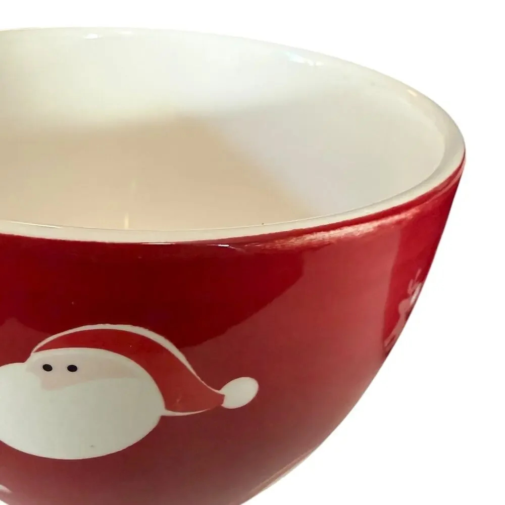 Christmas Holiday Red Nesting Assorted Reindeer & Santa Bowls
